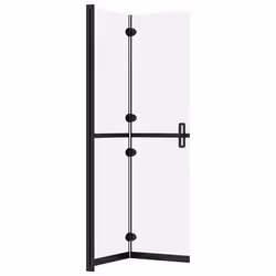 vidaXL Foldable Walk-in Shower Wall Frosted ESG Glass Bathroom Shower Cubicle - Additional view 4