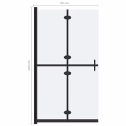 vidaXL Foldable Walk-in Shower Wall Frosted ESG Glass Bathroom Shower Cubicle - Additional view 6