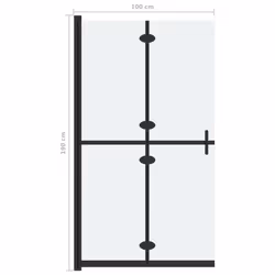 vidaXL Foldable Walk-in Shower Wall Frosted ESG Glass Shower Enclosure Screen - Additional view 6