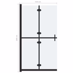 vidaXL Foldable Walk-in Shower Wall Frosted ESG Glass Bathroom Shower Cubicle - Additional view 6
