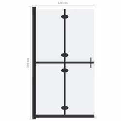 vidaXL Foldable Walk-in Shower Wall Frosted ESG Glass Bathroom Shower Cubicle - Additional view 6