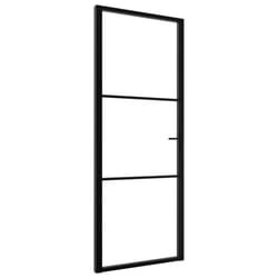 vidaXL Interior Door Barn Door Sliding Door ESG Glass and Aluminium Black
