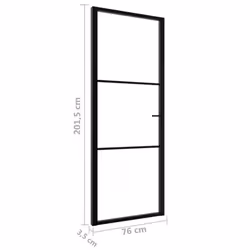 vidaXL Interior Door Barn Door Sliding Door ESG Glass and Aluminium Black - Additional view 4