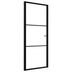 vidaXL Interior Door Barn Door Sliding Door ESG Glass and Aluminium Black
