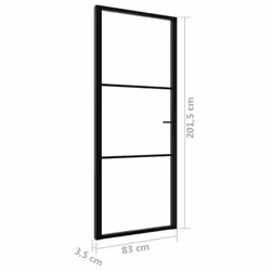 vidaXL Interior Door Barn Door Sliding Door ESG Glass and Aluminium Black - Additional view 4