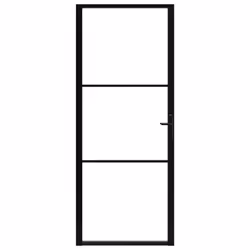 vidaXL Interior Door Barn Door Sliding Door ESG Glass and Aluminium Black