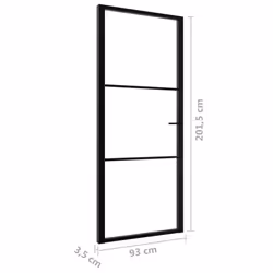 vidaXL Interior Door Barn Door Sliding Door ESG Glass and Aluminium Black - Additional view 4