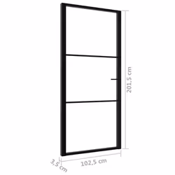 vidaXL Interior Door Barn Door Sliding Door ESG Glass and Aluminium Black - Additional view 4