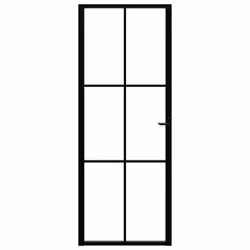 vidaXL Interior Door Barn Door Sliding Door ESG Glass and Aluminium Black