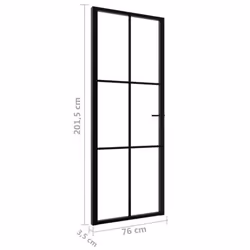 vidaXL Interior Door Barn Door Sliding Door ESG Glass and Aluminium Black - Additional view 4