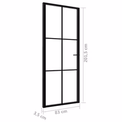 vidaXL Interior Door Barn Door Sliding Door ESG Glass and Aluminium Black - Additional view 4