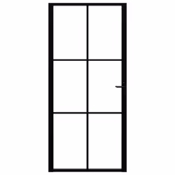 vidaXL Interior Door Barn Door Sliding Door ESG Glass and Aluminium Black