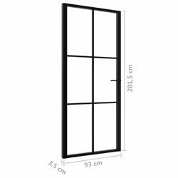 vidaXL Interior Door Barn Door Sliding Door ESG Glass and Aluminium Black - Additional view 6