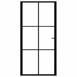 vidaXL Interior Door Barn Door Sliding Door ESG Glass and Aluminium Black
