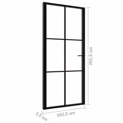 vidaXL Interior Door Barn Door Sliding Door ESG Glass and Aluminium Black - Additional view 5