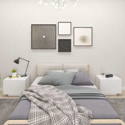 vidaXL Bedside Cabinet White Engineered Wood Nightstand Beside Table Unit