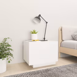 vidaXL Bedside Cabinet White Engineered Wood Nightstand Beside Table Unit