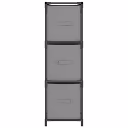 vidaXL Storage Cabinet with 3 Fabric Drawers Grey Steel Sideboard Cabinet