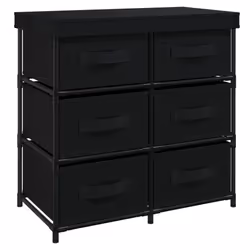 vidaXL Storage Cabinet with 6 Drawers Storage Organiser Drawer Chest Steel - black