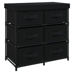 vidaXL Storage Cabinet with 6 Drawers Storage Organiser Drawer Chest Steel - black