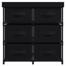 vidaXL Storage Cabinet with 6 Drawers Storage Organiser Drawer Chest Steel - black