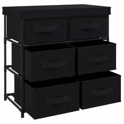 vidaXL Storage Cabinet with 6 Drawers Storage Organiser Drawer Chest Steel - black - Additional view 4