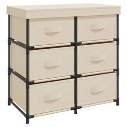 vidaXL Storage Cabinet with 6 Drawers Storage Organiser Drawer Chest Steel - cream