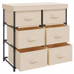 vidaXL Storage Cabinet with 6 Drawers Storage Organiser Drawer Chest Steel - cream - Additional view 4