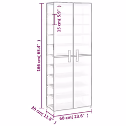 ) vidaXL Shoe Cabinet Fabric Storage Rack Multi Colours 60x28x90 cm/60x30x166 cm - Cream, 60 x 30 x 166 cm (W x D x H - Additional view 3