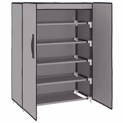 ) vidaXL Shoe Cabinet Fabric Storage Rack Multi Colours 60x28x90 cm/60x30x166 cm - Grey, 60 x 28 x 90 cm (W x D x H - Additional view 4