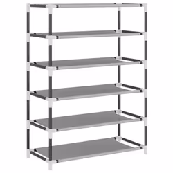 ) vidaXL Shoe Cabinet Fabric Storage Rack Multi Colours 60x28x90 cm/60x30x166 cm - Grey, 60 x 28 x 90 cm (W x D x H - Additional view 5