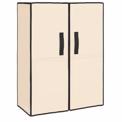 ) vidaXL Shoe Cabinet Fabric Storage Rack Multi Colours 60x28x90 cm/60x30x166 cm - Cream, 60 x 28 x 90 cm (W x D x H
