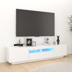 vidaXL TV Cabinet with LED Lights White Bedroom TV Stand Unit Hifi Cabinet