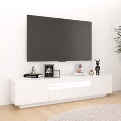 vidaXL TV Cabinet with LED Lights White Bedroom TV Stand Unit Hifi Cabinet - Additional view 4