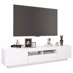 vidaXL TV Cabinet with LED Lights White Bedroom TV Stand Unit Hifi Cabinet - Additional view 5
