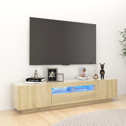 vidaXL TV Cabinet with LED Lights Sonoma Oak TV Stand Living Room Hifi Cabinet