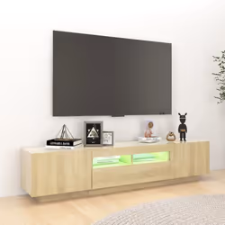 vidaXL TV Cabinet with LED Lights Sonoma Oak TV Stand Living Room Hifi Cabinet