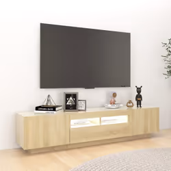 vidaXL TV Cabinet with LED Lights Sonoma Oak TV Stand Living Room Hifi Cabinet - Additional view 4