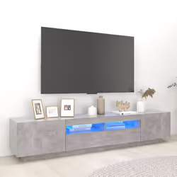 vidaXL TV Cabinet with LED Lights Concrete Grey Bedroom TV Stand Hifi Cabinet