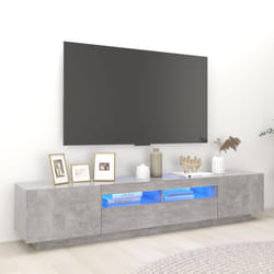 vidaXL TV Cabinet with LED Lights Concrete Grey Bedroom TV Stand Hifi Cabinet