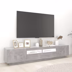 vidaXL TV Cabinet with LED Lights Concrete Grey Bedroom TV Stand Hifi Cabinet