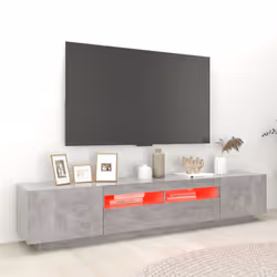 vidaXL TV Cabinet with LED Lights Concrete Grey Bedroom TV Stand Hifi Cabinet - Additional view 4