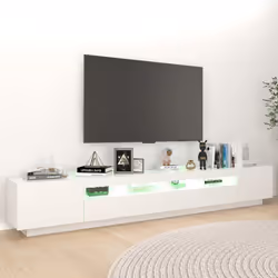 vidaXL TV Cabinet with LED Lights White Bedroom TV Stand Unit Hifi Cabinet