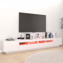 vidaXL TV Cabinet with LED Lights White Bedroom TV Stand Unit Hifi Cabinet - Additional view 4