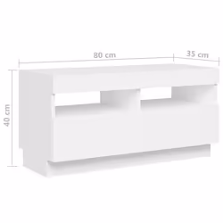 vidaXL TV Cabinet with LED Lights White Bedroom TV Stand Unit Hifi Cabinet - Additional view 9