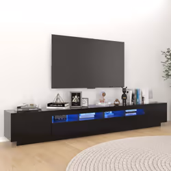 vidaXL TV Cabinet with LED Lights Black Bedroom TV Stand Unit Hifi Cabinet