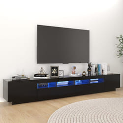 vidaXL TV Cabinet with LED Lights Black Bedroom TV Stand Unit Hifi Cabinet