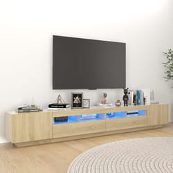 vidaXL TV Cabinet with LED Lights Sonoma Oak TV Stand Living Room Hifi Cabinet