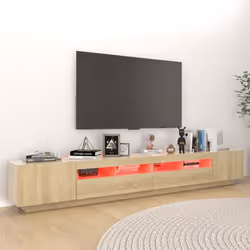 vidaXL TV Cabinet with LED Lights Sonoma Oak TV Stand Living Room Hifi Cabinet - Additional view 3