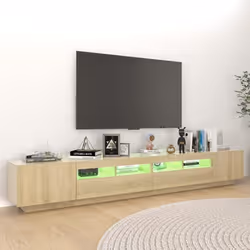 vidaXL TV Cabinet with LED Lights Sonoma Oak TV Stand Living Room Hifi Cabinet - Additional view 4